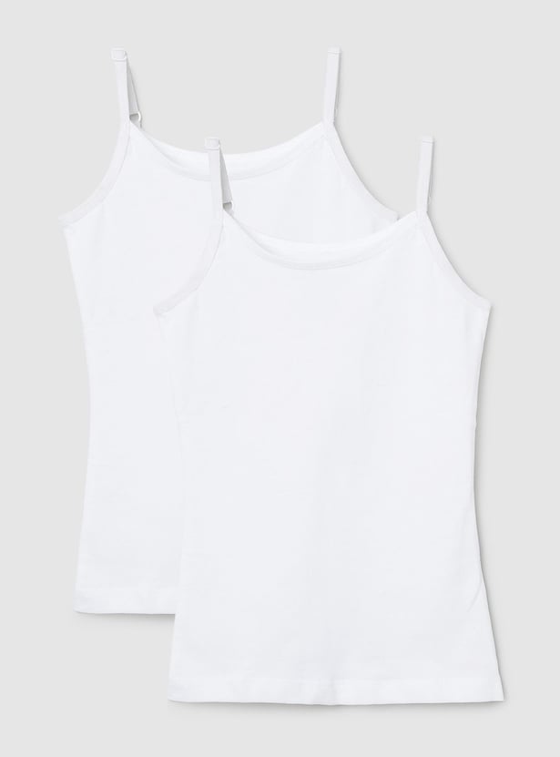 Girls Solid Camisole - Pack of 2