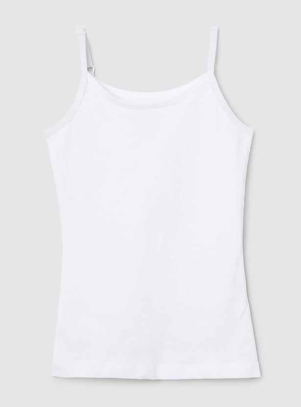 Girls Solid Camisole - Pack of 2