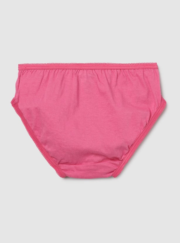 Girls Solid Hipster Panties- Pack of 3