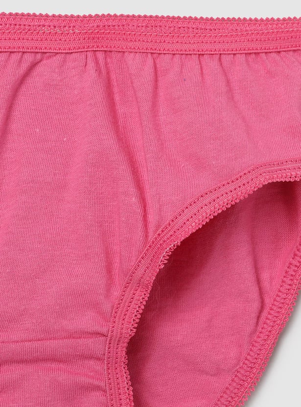Girls Solid Hipster Panties- Pack of 3