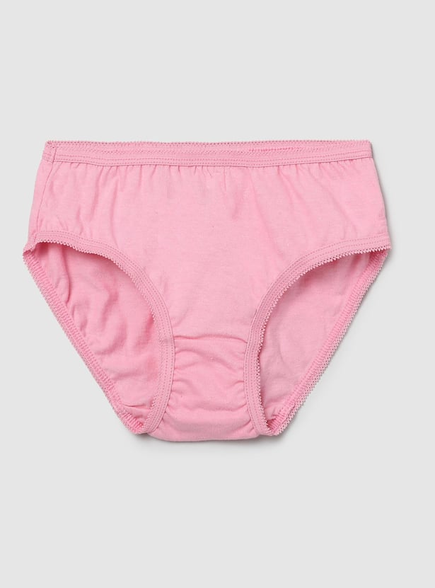 Girls Solid Hipster Panties- Pack of 3