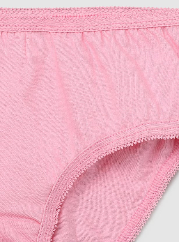 Girls Solid Hipster Panties- Pack of 3