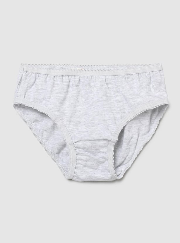 Girls Solid Hipster Panties- Pack of 3