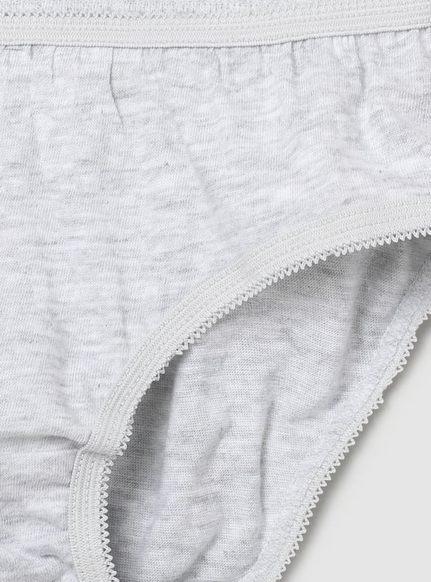 Girls Solid Hipster Panties- Pack of 3