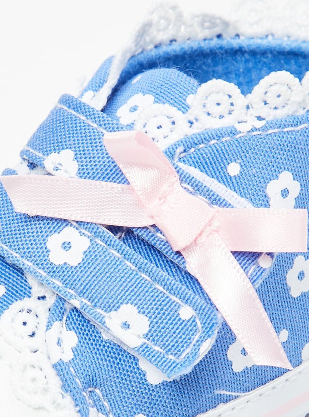 Girls Embroidered Slip-On Booties