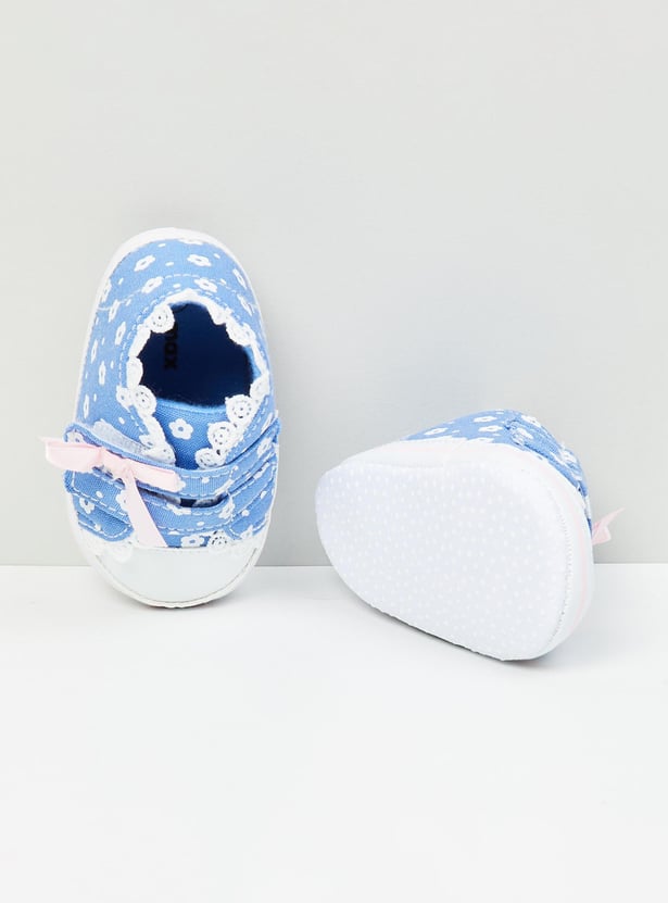 Girls Embroidered Slip-On Booties