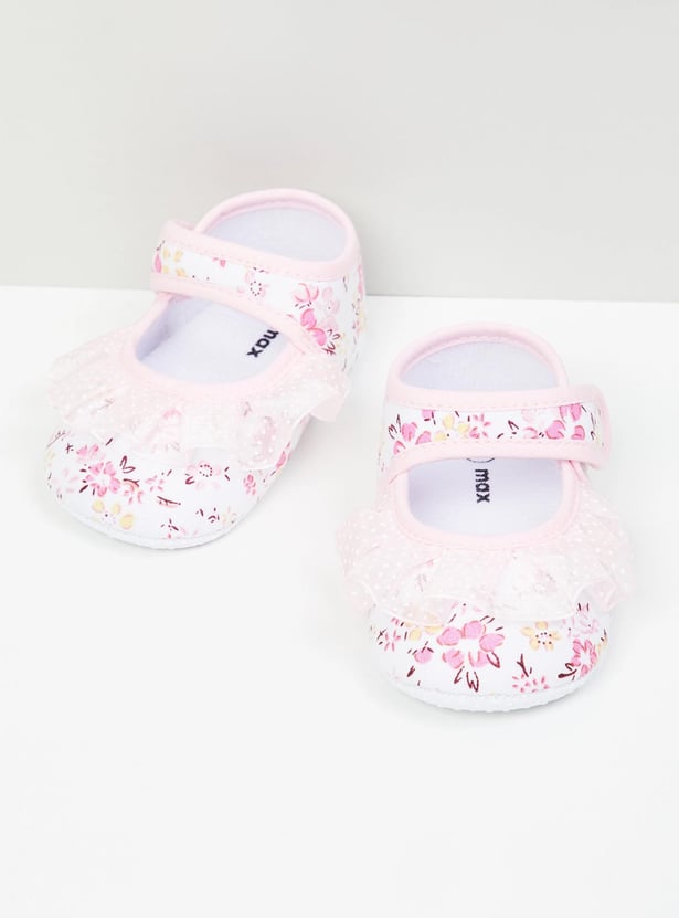 Girls Floral Printed Booties