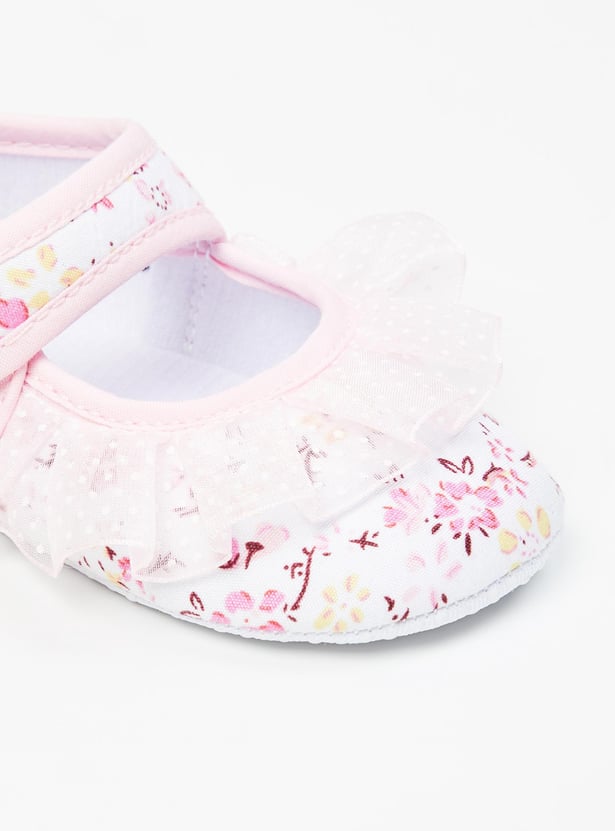 Girls Floral Printed Booties