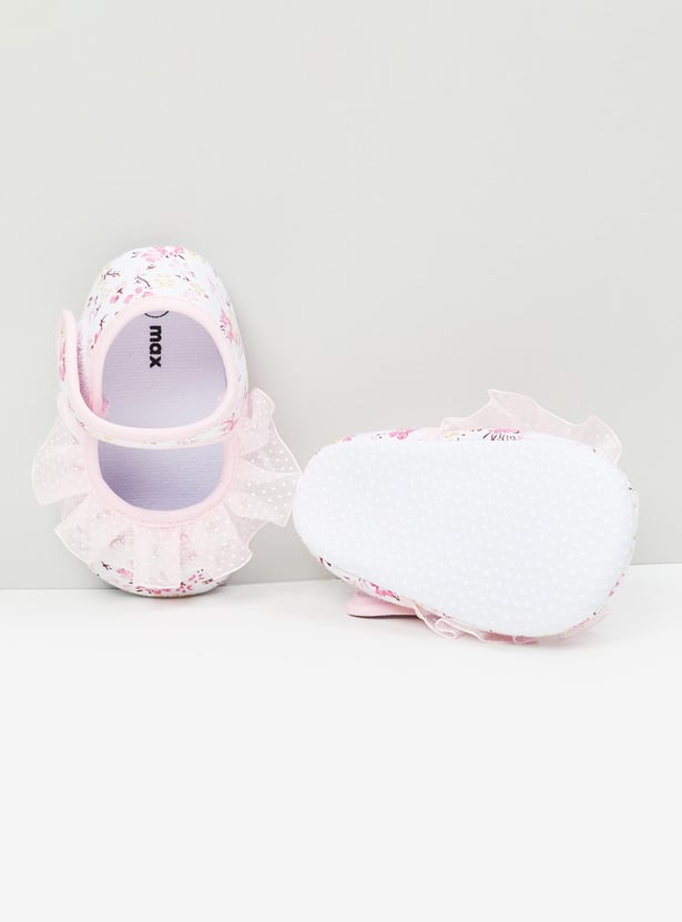 Girls Floral Printed Booties