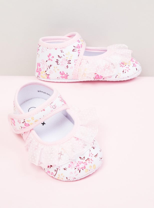 Girls Floral Printed Booties