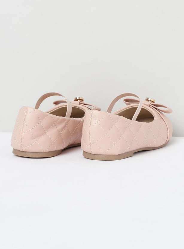 Girls Embellished Mid-Strap Ballerinas