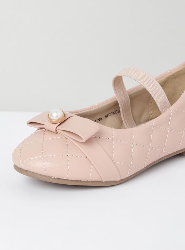 Girls Embellished Mid-Strap Ballerinas