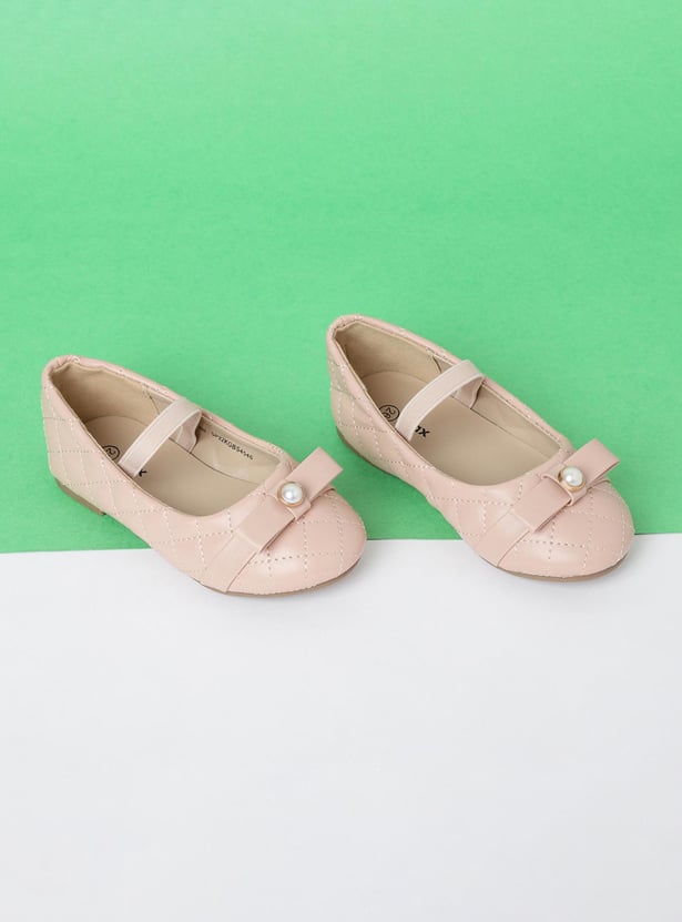 Girls Embellished Mid-Strap Ballerinas