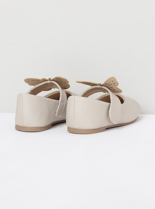 Girls Applique Detail Mary Janes