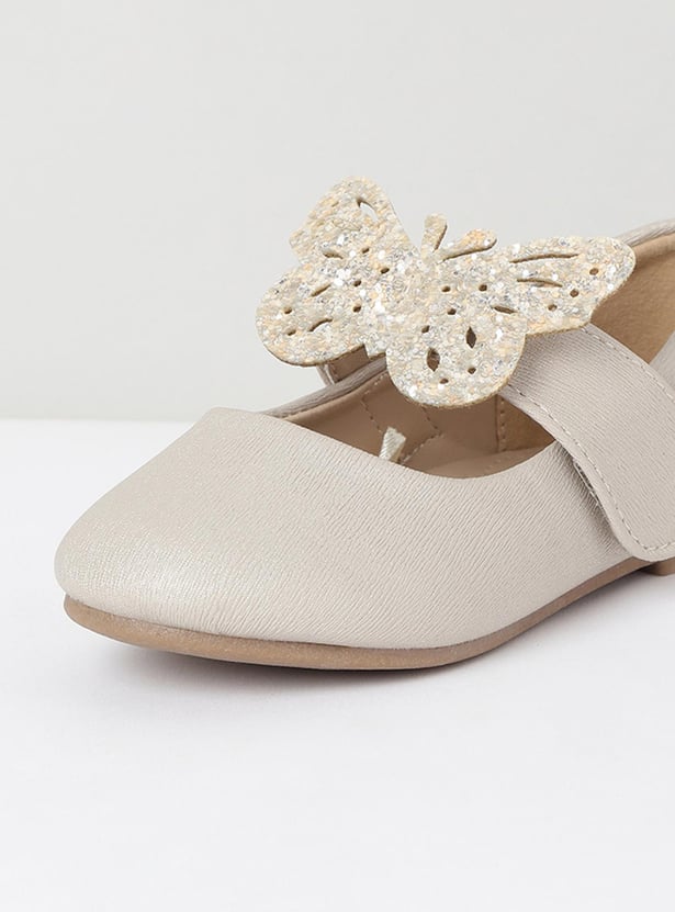 Girls Applique Detail Mary Janes