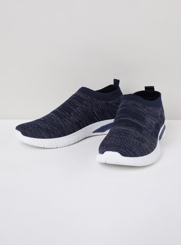 Men Textured Slip-On Casual Shoes