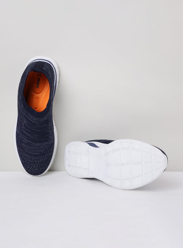 Men Textured Slip-On Casual Shoes