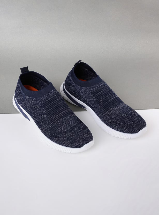 Men Textured Slip-On Casual Shoes