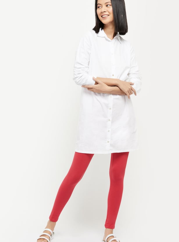 Women Solid Cropped Leggings