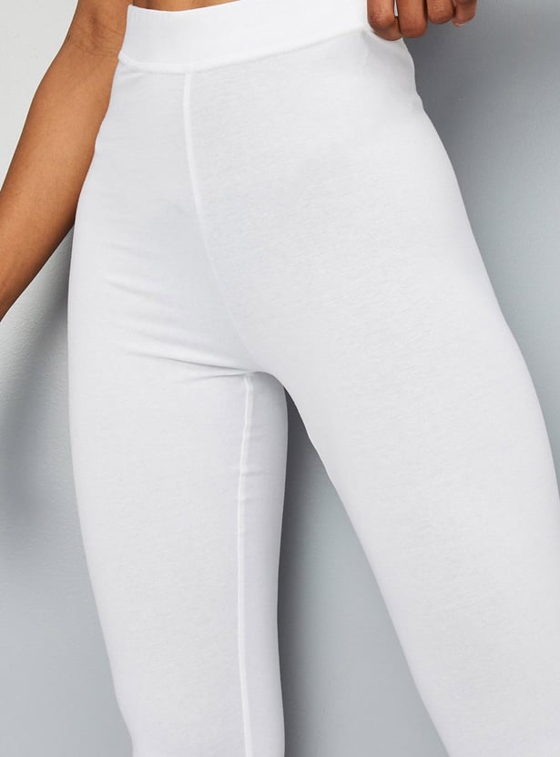 Women Solid Cropped Leggings 