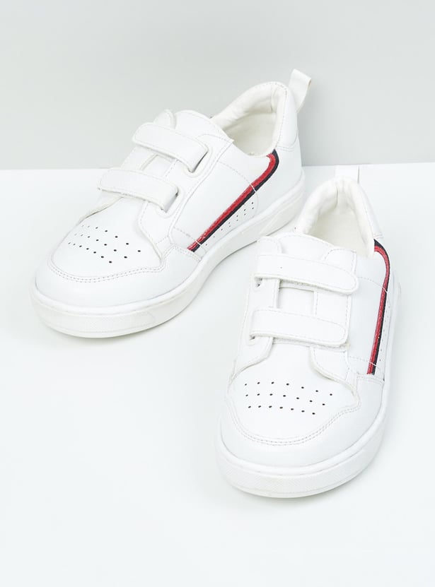 Boys Striped Velcro-Straps Casual Shoes