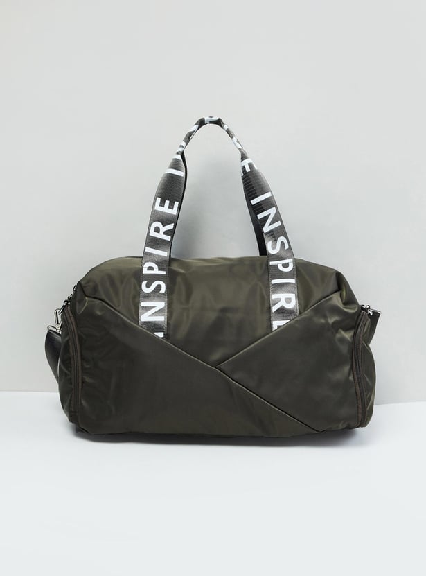 MAX Women Typographic Print Duffle Gym Bag