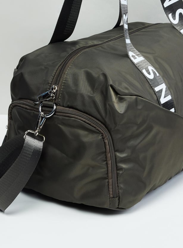 MAX Women Typographic Print Duffle Gym Bag