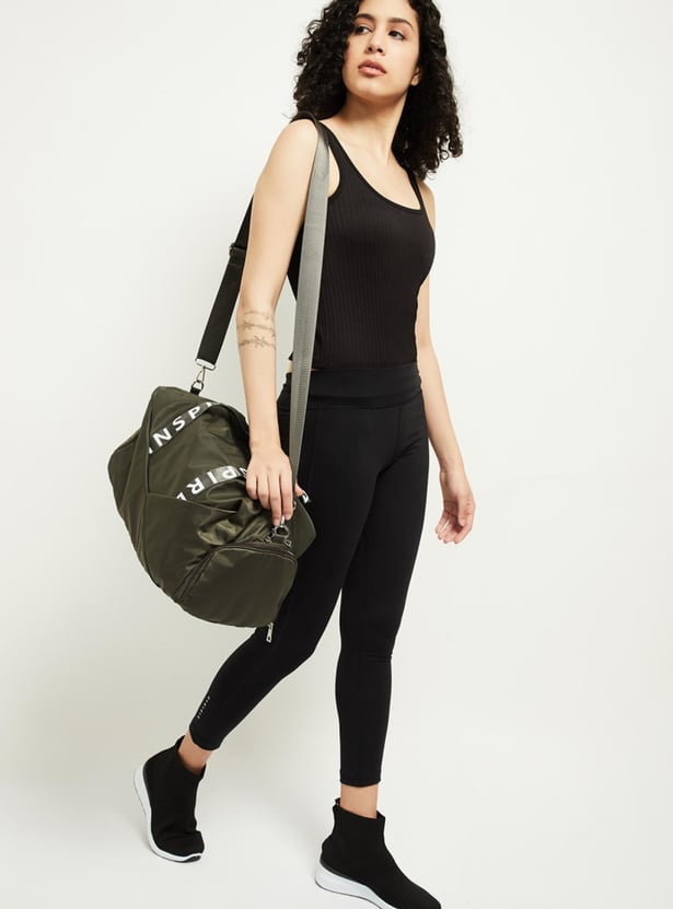 MAX Women Typographic Print Duffle Gym Bag