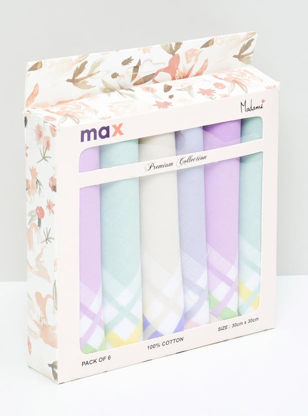 Women Assorted Handkerchief- Pack of 6