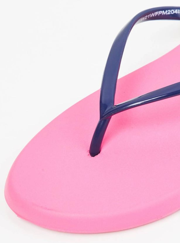 Women Solid V-Strap Slippers