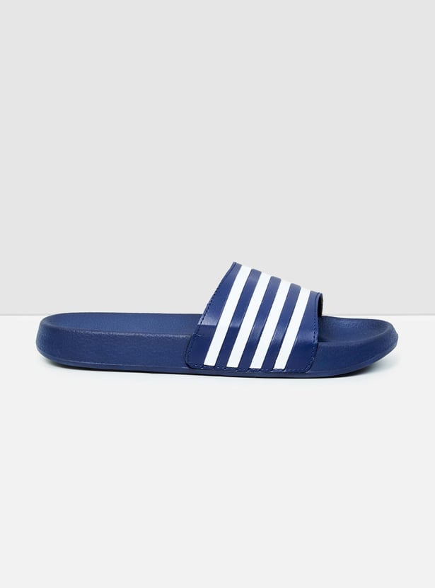 Men Striped Sliders