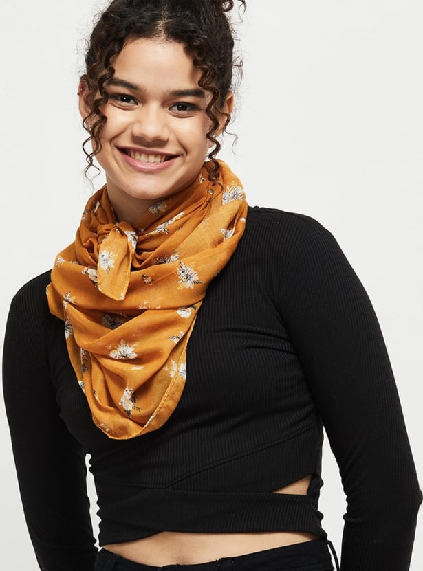 Women Floral Print Scarf