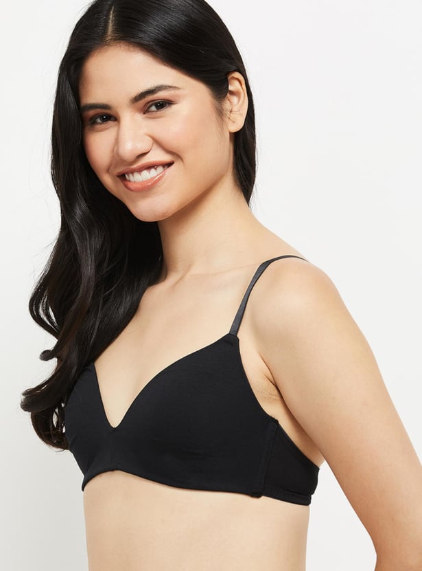 Solid Padded Non-Wired T-shirt Bra