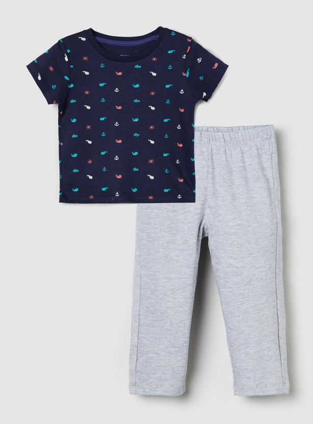 Boys Printed T-shirt with Pyjamas