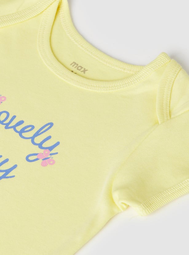 Girls Printed Anti-Bacterial Bodysuit - Pack of 2