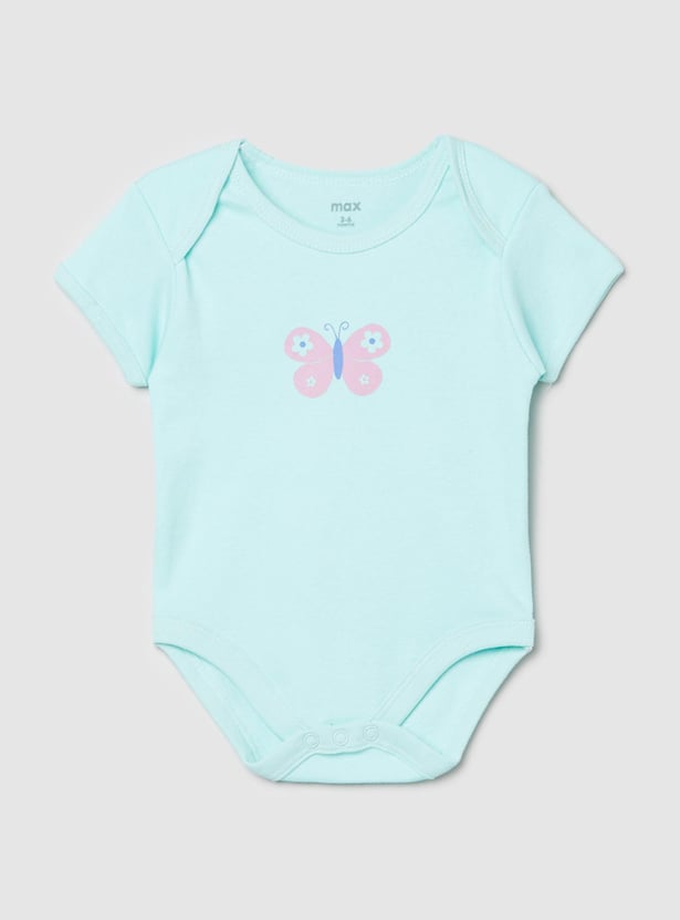 Girls Printed Anti-Bacterial Bodysuit - Pack of 2