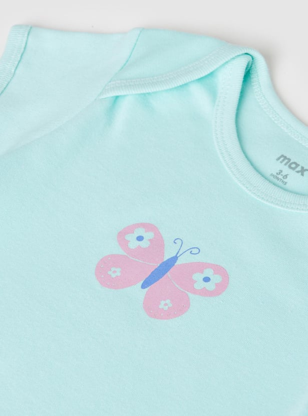 Girls Printed Anti-Bacterial Bodysuit - Pack of 2