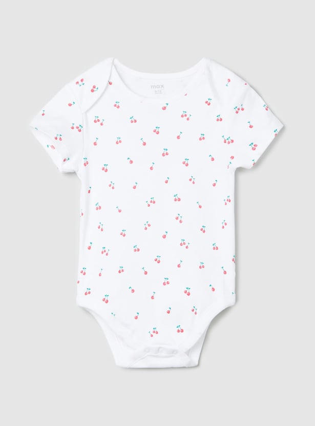 Girls Printed Ring Snap Closure Bodysuit - Pack of 4