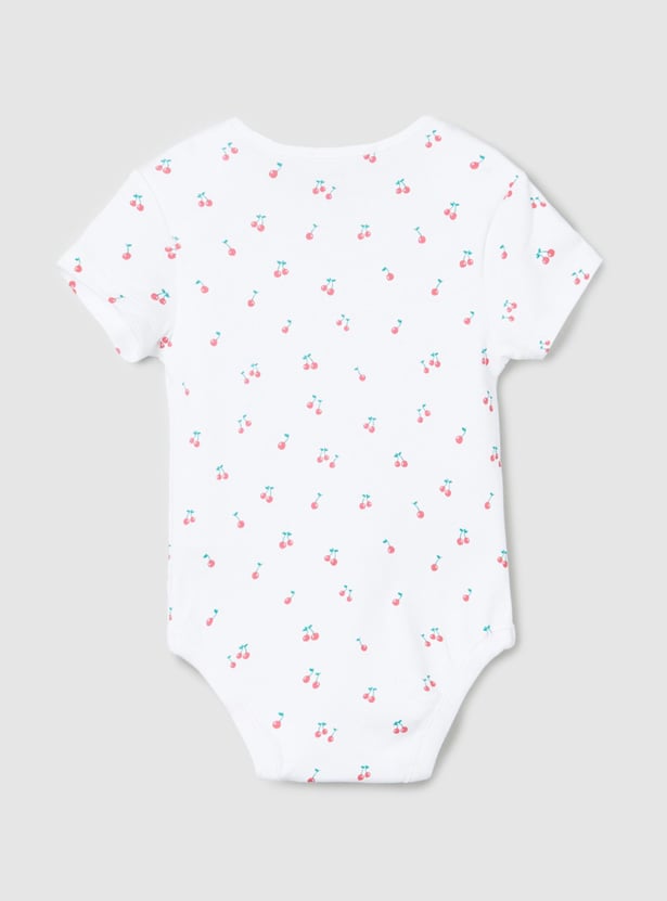 Girls Printed Ring Snap Closure Bodysuit - Pack of 4