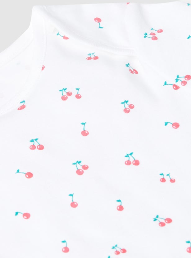 Girls Printed Ring Snap Closure Bodysuit - Pack of 4