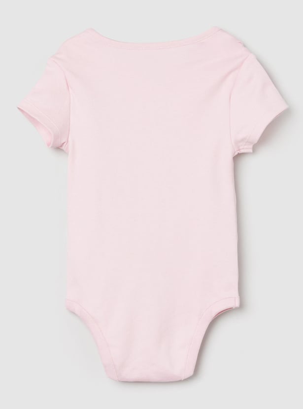 Girls Printed Ring Snap Closure Bodysuit - Pack of 4