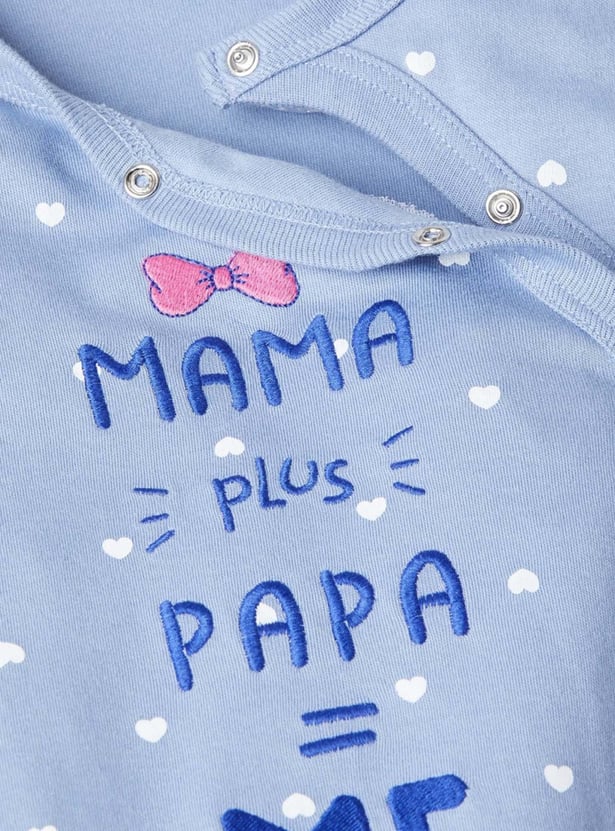 Girls Printed Anti-Bacterial Sleepsuit - Pack of 2