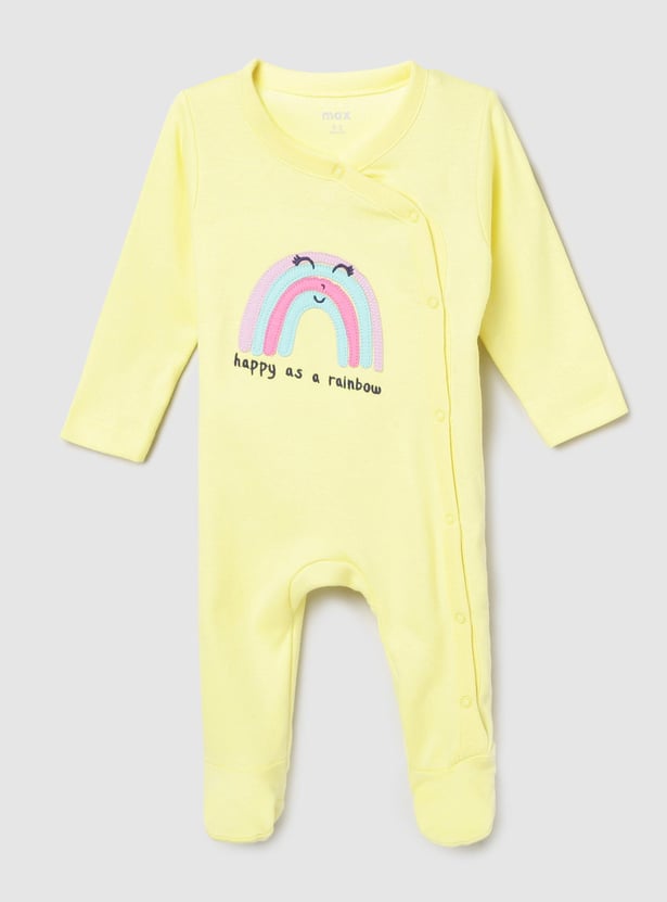 Girls Printed Anti-Bacterial Sleepsuit - Pack of 2
