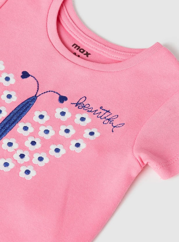 Girls Printed T-shirt with Pyjamas