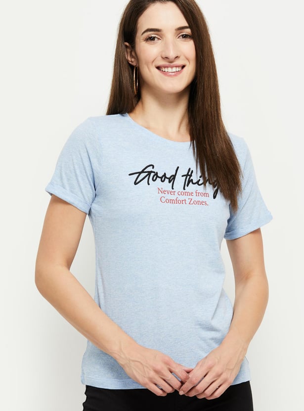 Women Printed Round Neck T-shirt