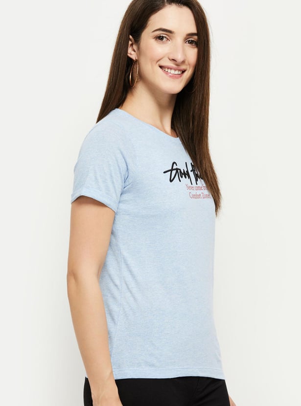 Women Printed Round Neck T-shirt