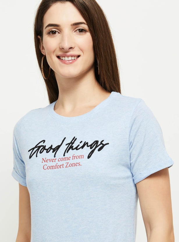 Women Printed Round Neck T-shirt