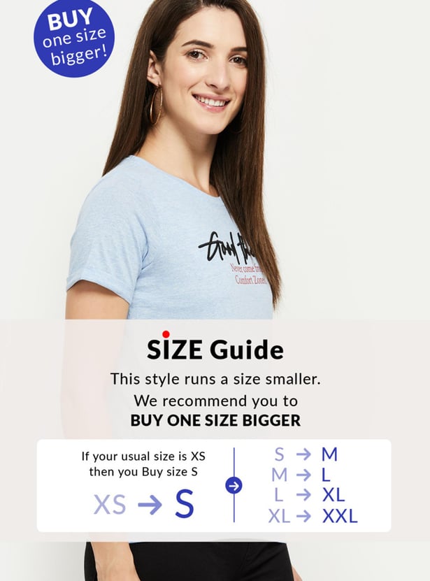 Women Printed Round Neck T-shirt