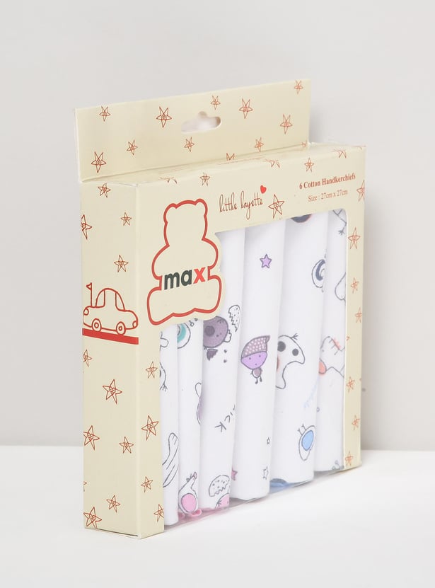 Girls Printed Handkerchief- Pack of 6