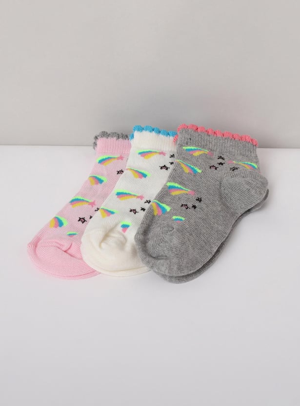 Girls Printed Socks - Pack of 3